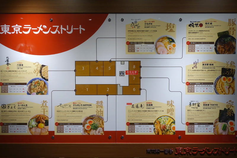東京ラーメンストリートのマップ