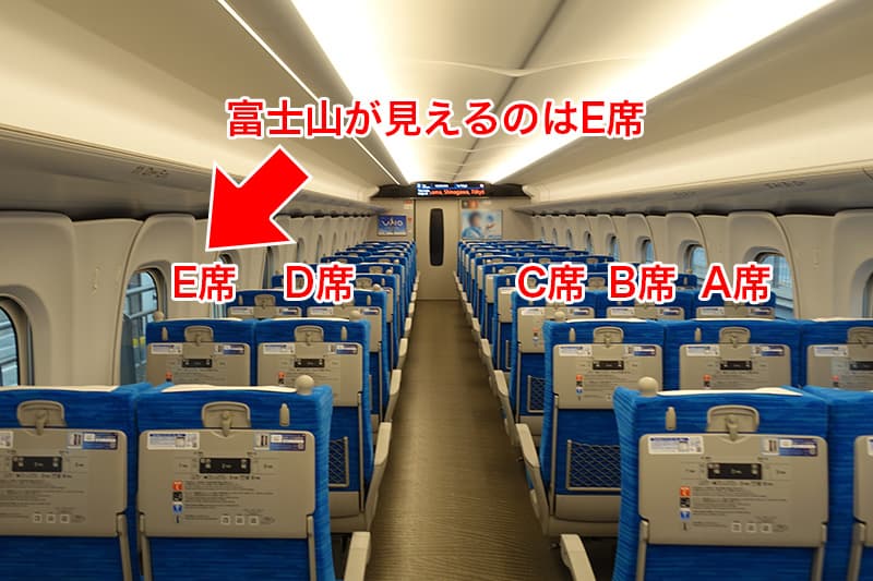 富士山が見えるのはE席