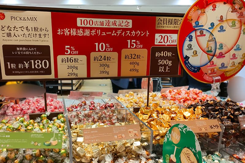 リンツのリンドールの量り売り