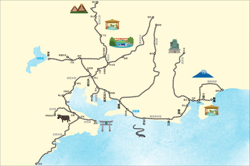 JR東海☆冬の乗り放題きっぷの利用可能区間