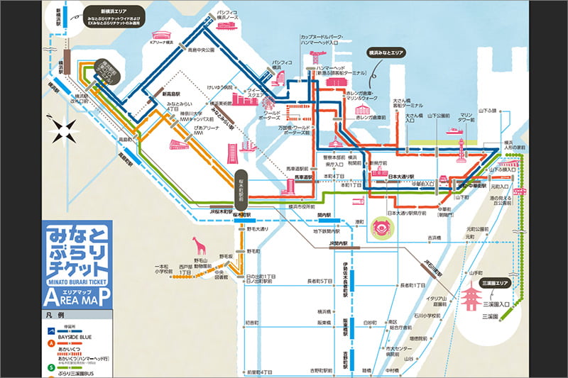 みなとぶらりチケットの範囲